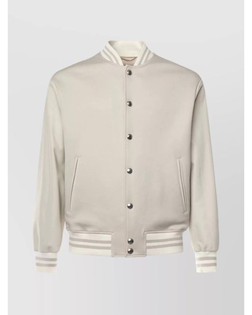 Eleventy Natural Sand Cotton Bomber Jacket for men