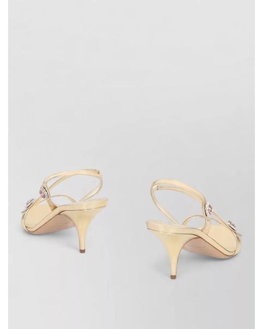 Ferragamo Natural Sandals Metallic Straps Open Toe Detail