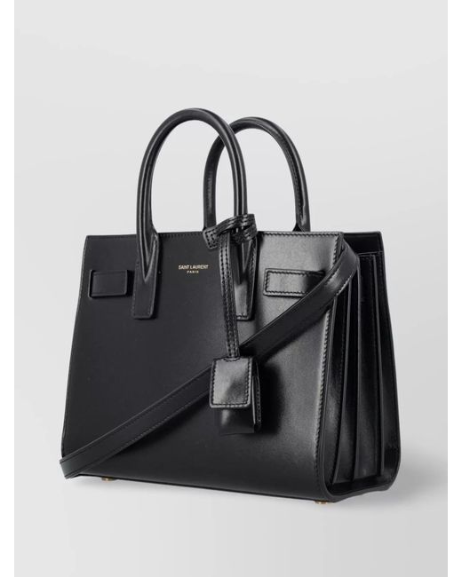 Saint Laurent Black Sac De Jour Nano Leather Tote Bag