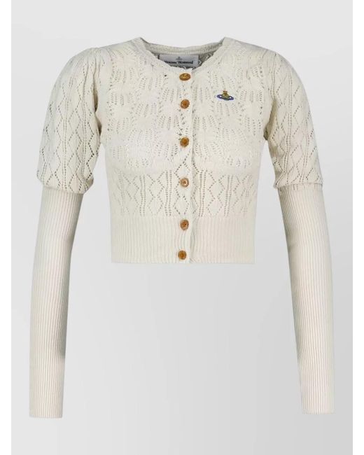 Vivienne Westwood Natural Ella Cardigan Cotton Knit Long Sleeves