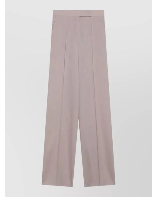 Max Mara Multicolor High Waist Wide Leg Pleated Trousers