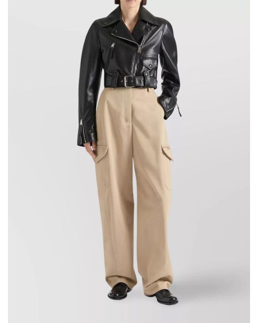 Givenchy Natural Cotton And Wool High-Rise Relaxed-Fit Cargo Trousers