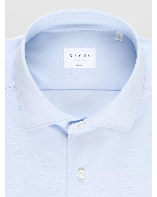 Xacus Blue Tailored Shirt Button Down Collar Long Sleeves for men
