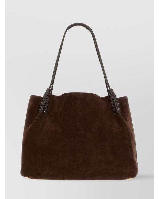 Etro Brown Shoulder Bags With Dual Handles And Rectangular Shape