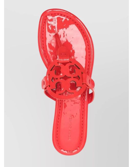 Tory Burch Red Leather Thong Sandals