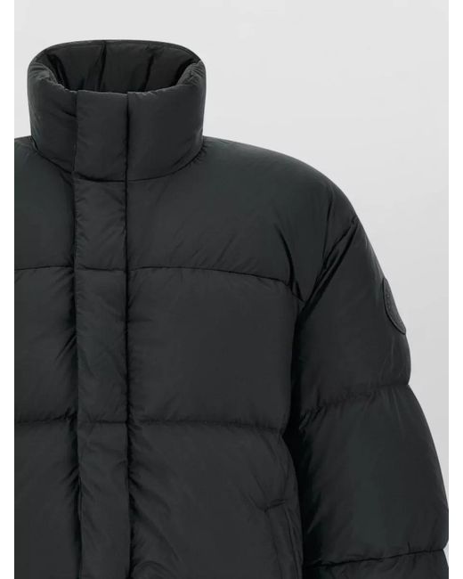 Canada Goose Black Sterling Hooded Down Coat Breathable Padded for men