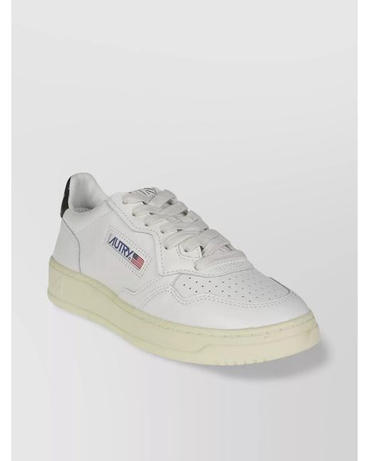 Autry White Leather Low-Top Sneakers