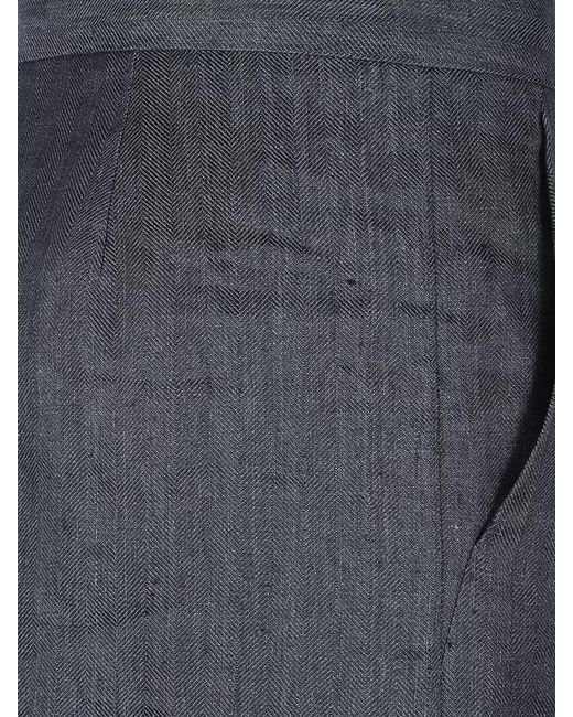 Max Mara Blue Desert Tailored Trousers Belt Loops Pleats