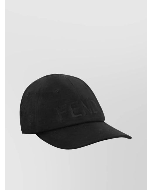 Fendi Black Cotton Baseball Cap for men
