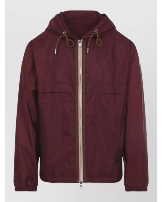 Moncler Red Hooded Raincoat for men