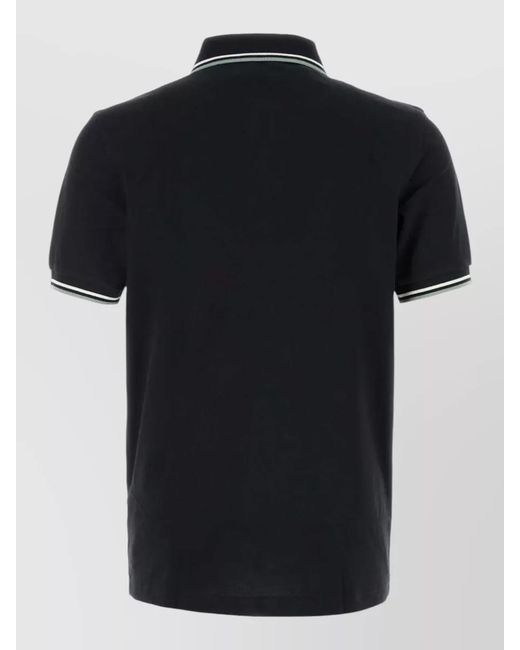 Fred Perry Black Cotton Piqué Polo Shirt for men