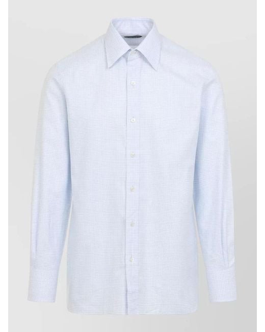 Tom Ford White Checked Cotton Shirt for men