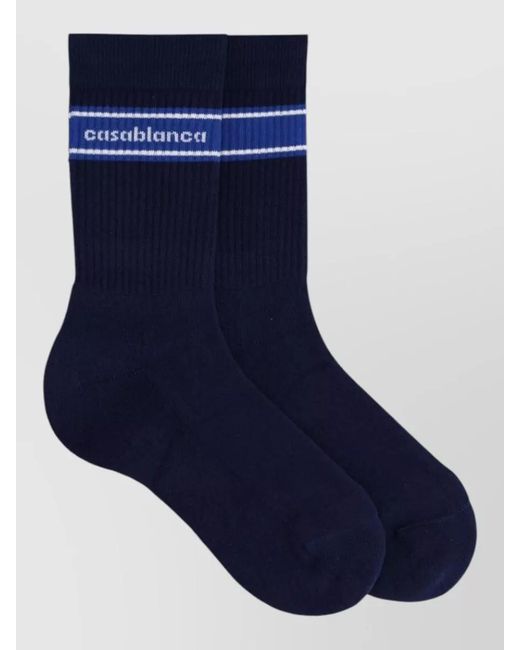 Casablanca Blue Logo Socks