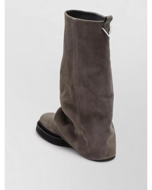 The Attico Gray Suede Combat Boots