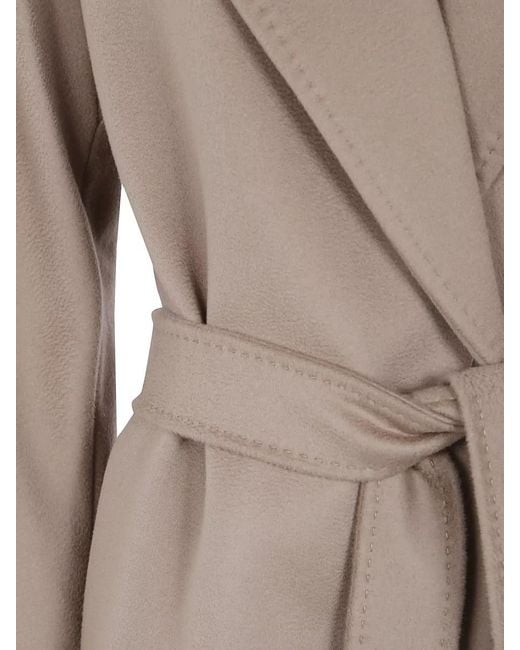 Max Mara Natural Virgin Wool Belted Coat