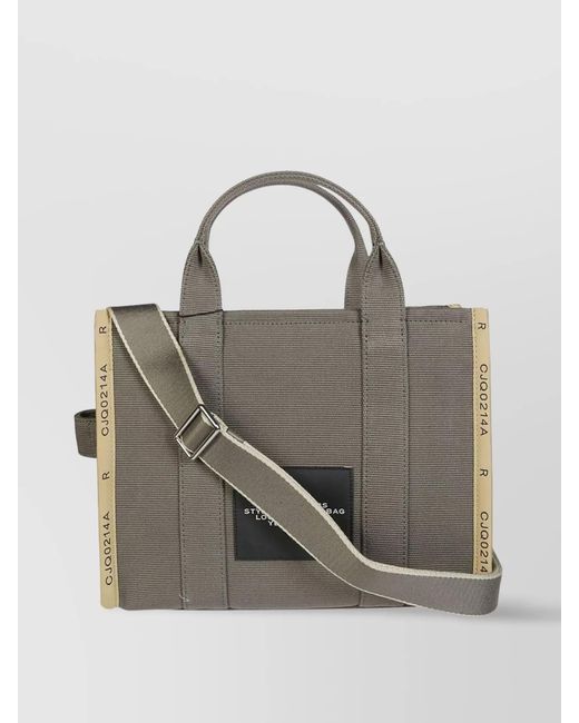 Marc Jacobs Gray Tote Bag With Adjustable Strap And Top Handles