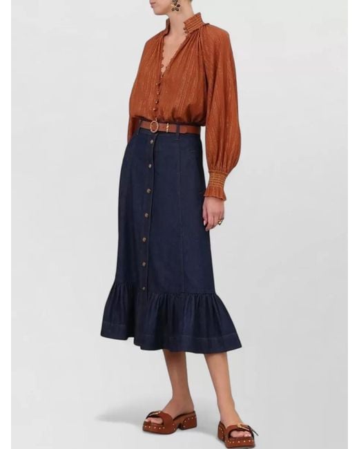 Zimmermann Brown Gathered Cold Shoulder Mini Top