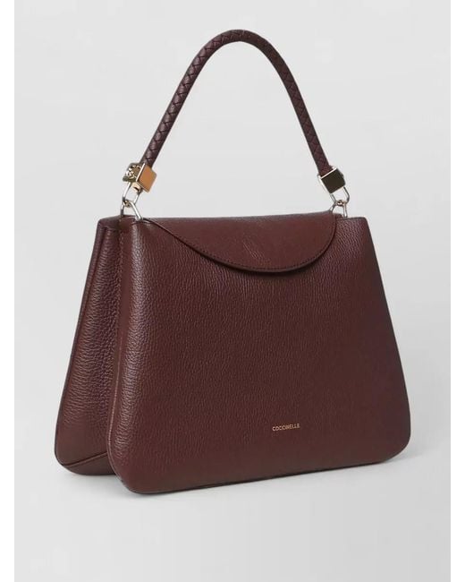 Coccinelle Purple Tiggy Shoulder Bag Adjustable Strap Top Handle