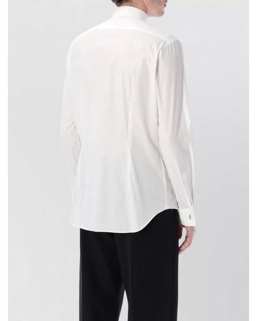 Xacus White Tailor Fit Plastron Evening Shirt for men