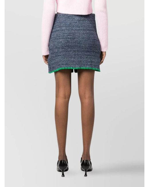 Cormio Blue Cotton Mini Skirt