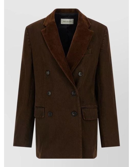 Dries Van Noten Brown Befya Blazer Double Breasted Tailoring Jacket