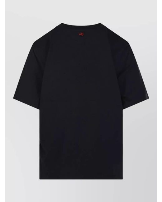 Victoria Beckham Black Organic Cotton Slogan T-Shirt