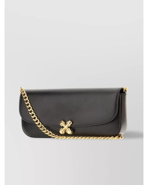 McQueen Black Skull Leather Shoulder Bag