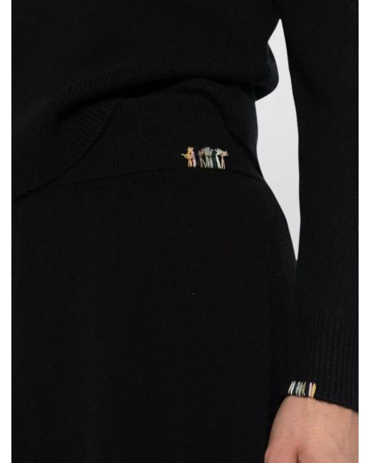 Extreme Cashmere Black Cashmere Midi Skirt