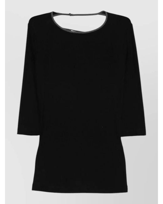 IRO Black Thanya Sweater Fitted Silhouette Open Back