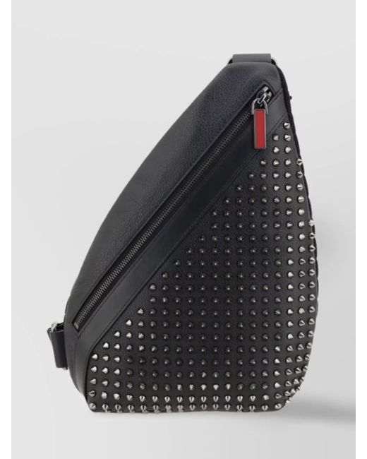 Christian Louboutin Studded Leather Triangular Shape Backpacks in Black ...
