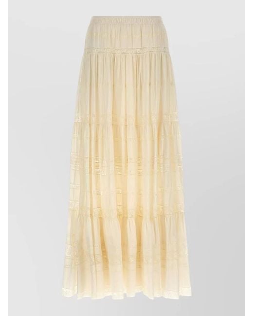 Ermanno Scervino Natural Cotton Lace Insert Full Skirt