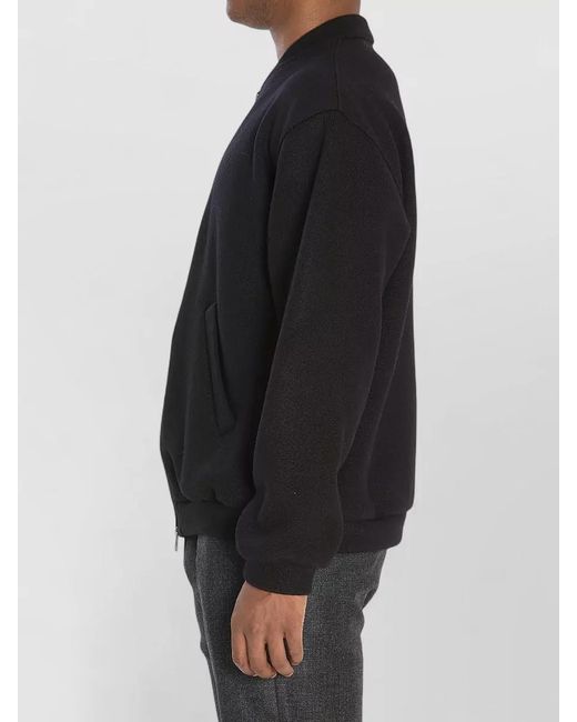 Barena Black Gabier Lanoso Wool Bomber Jacket for men