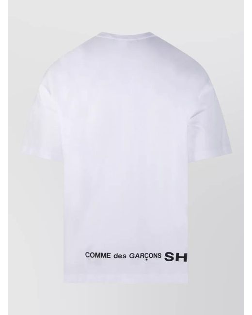 Comme des Garçons White Short Sleeve Crew Neck Cotton T Shirt for men
