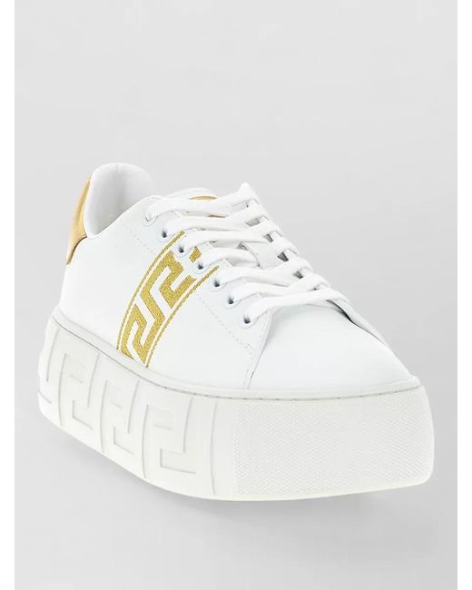 Versace White Nylon Low-Top Sneakers