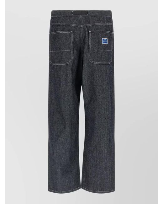 Gramicci Gray Japanese Chambray Straight Leg Double Knee Pants for men