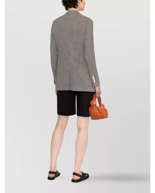 Circolo 1901 Gray Wool Check Double-Breasted Blazer