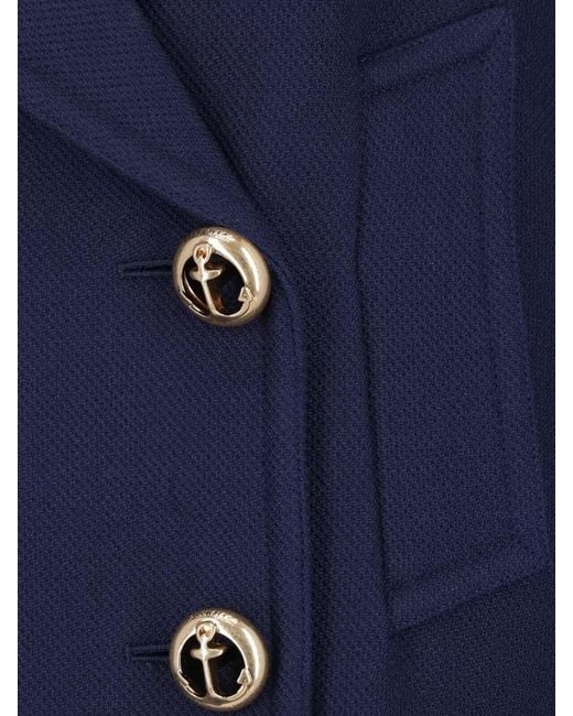 Balenciaga Blue Wool Double Breasted Coat