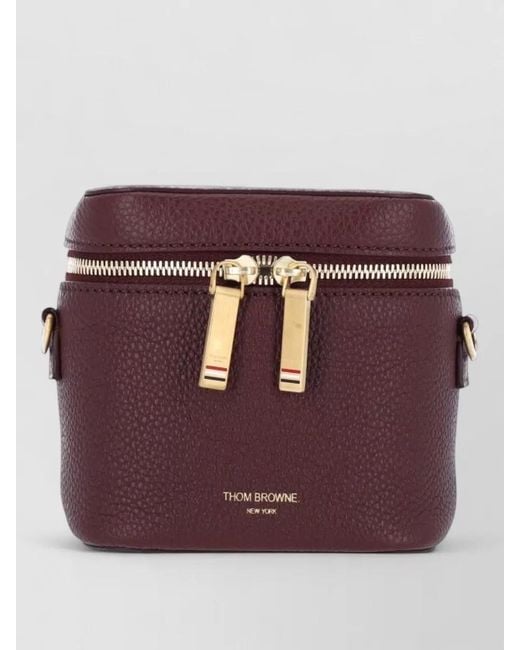 Thom Browne Purple Leather Clutch Bag