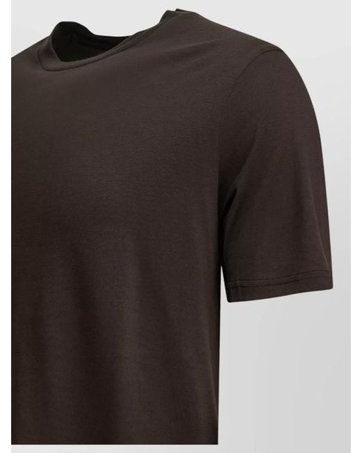 Herno Black Lana Resort Round Neck Short Sleeve T-Shirt for men