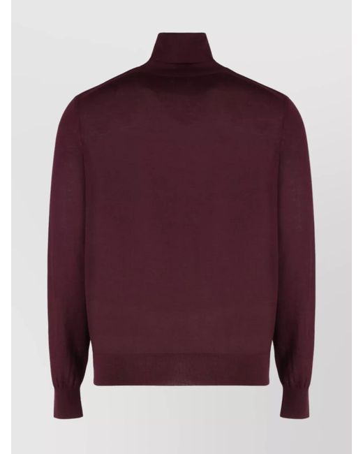 Saint Laurent Red Fine-Knit Wool Slim-Fit Turtleneck Sweater for men