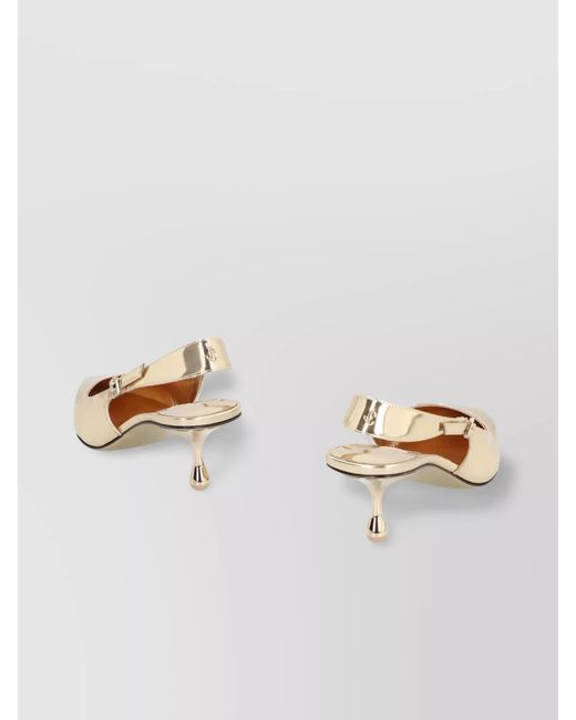 Jimmy Choo Metallic Leather Slingback Pumps Buckle Detail