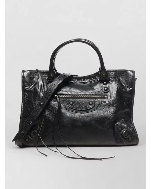 Balenciaga Black Le City Medium Leather Tote Bag