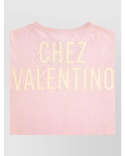 Valentino Garavani Pink Printed Cotton T-Shirt