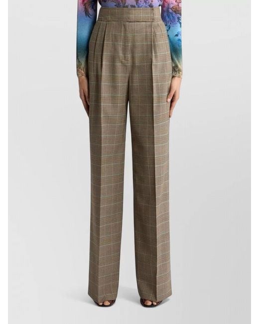 Etro Natural Wool Stretch Prince Of Wales Tailored Suit