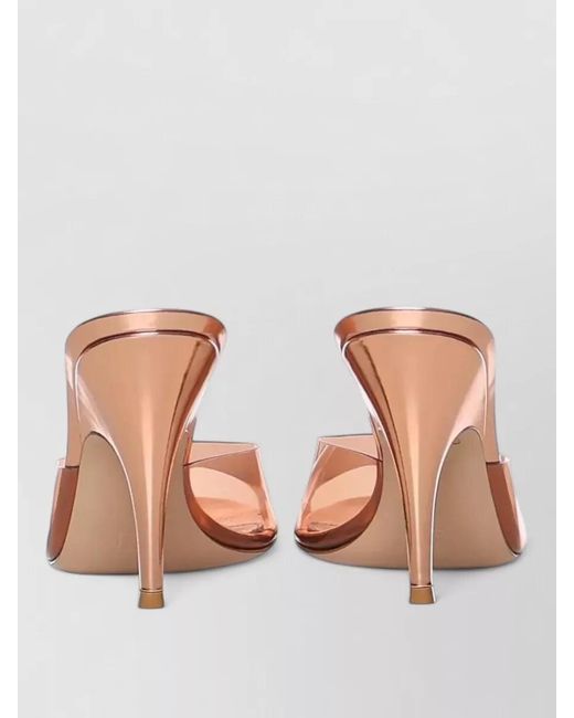 Gianvito Rossi Brown Leather Mid Heel Sandals