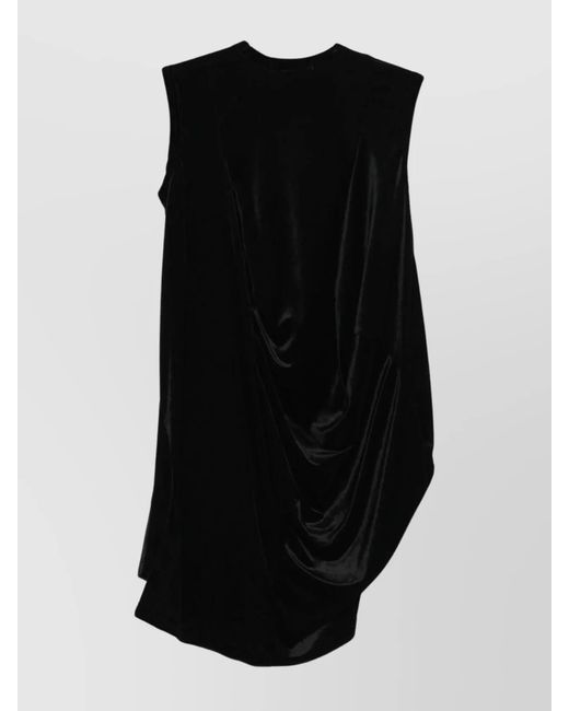 Comme des Garçons Black Sleeveless Draped Asymmetric Dress