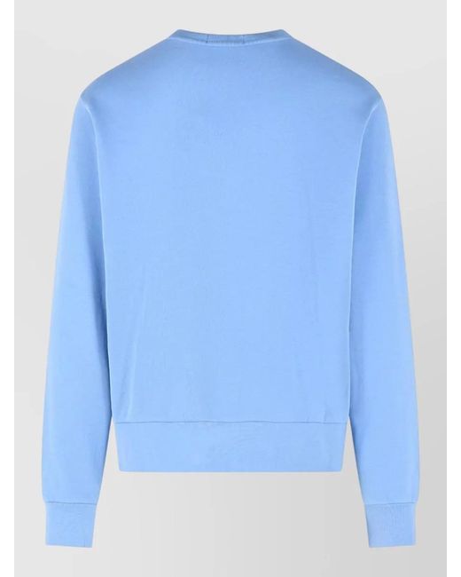 Polo Ralph Lauren Blue Cotton Crew Neck Sweatshirt Long Sleeves for men