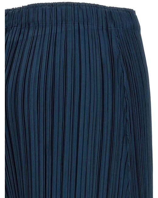 Pleats Please Issey Miyake Blue Mellow Pleats Wide-Leg Trousers