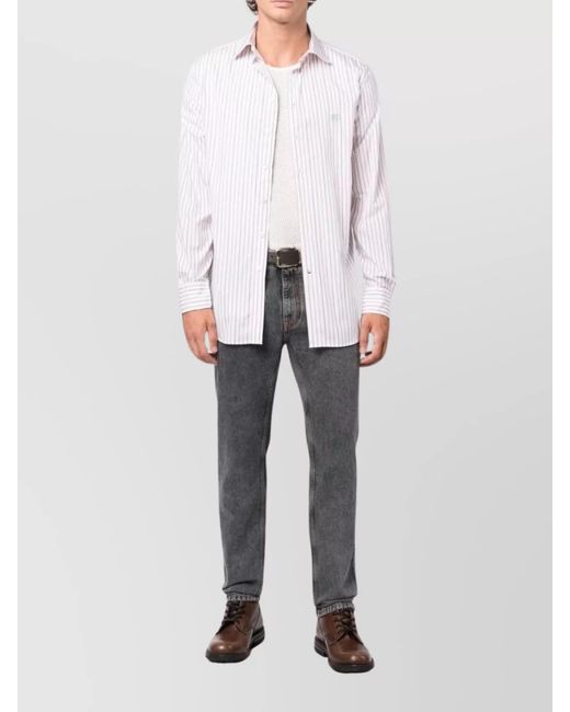 Etro White Striped Cotton Shirt for men