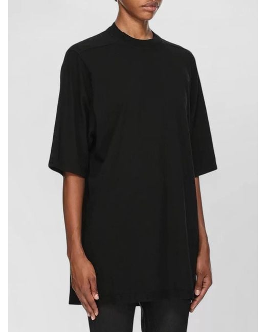 Rick Owens Black Crew Neck Regular Fit Plain Top
